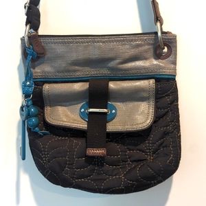 Fossil Adjustable Crossbody Purse w Floral  Stitching Details